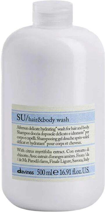 Davines SU Hair & Body Wash 500ml shampoo doccia doposole