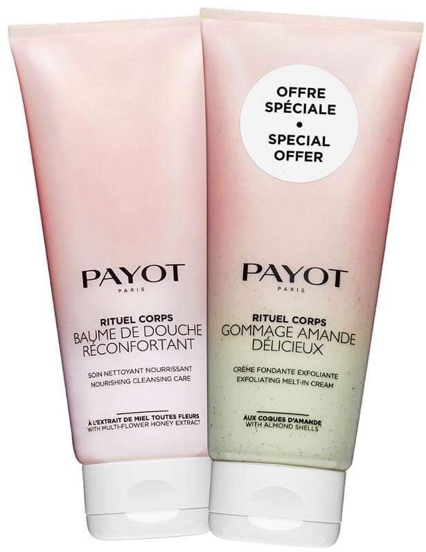 payot paris kit rituel corps scrub corpo e balsamo doccia