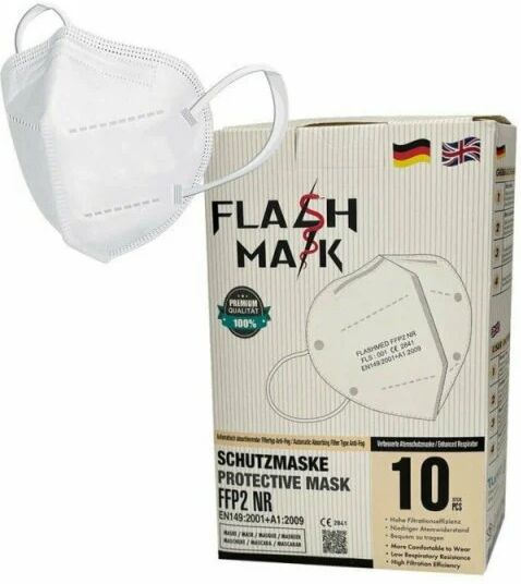 flash mask maschera protettiva nera ffp2 10 pezzi