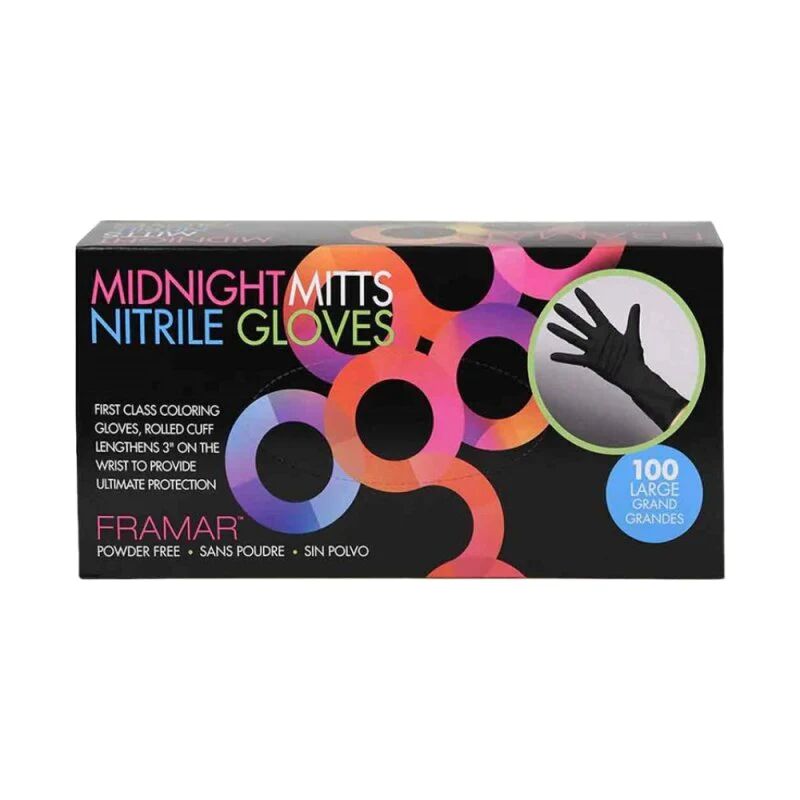 Framar Midnight Mitts Guanti Nitrile 100PZ, Large