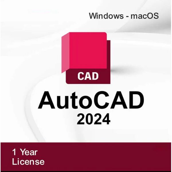 autodesk autocad 2024/2025 - abbonamento 12 mesi 1 anno 3pc (windows/mac)