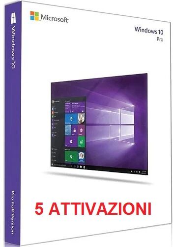 microsoft windows 10 pro professional licenza per 5 postazioni attivazione online