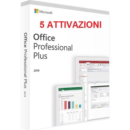 Microsoft OFFICE 2019 PRO PLUS LICENZA PER 5 POSTAZIONI ATTIVAZIONE ONLINE 32/64 BIT KEY ESD