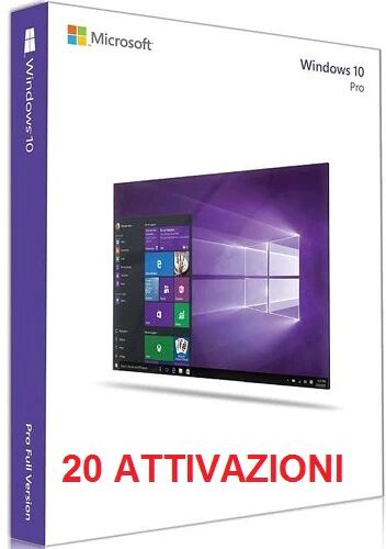 Microsoft WINDOWS 10 PRO PROFESSIONAL LICENZA PER 20 POSTAZIONI ATTIVAZIONE ONLINE