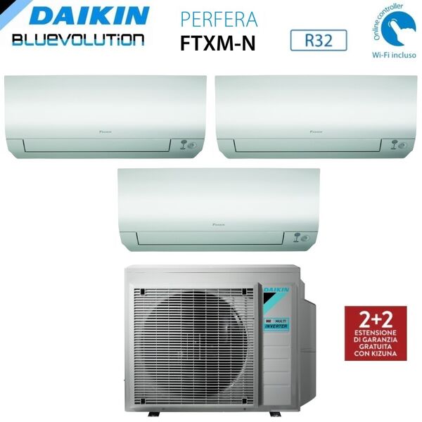 climatizzatore condizionatore daikin bluevolution trial split inverter serie ftxm/n perfera 7+7+12 con 3mxm52n r-32 wi-fi integrato 7000+7000+12000 - garanzia italiana
