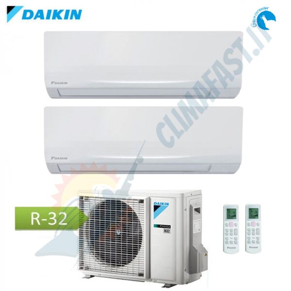 climatizzatore condizionatore daikin dual split inverter eco plus siesta r-32 12000+12000 con 2amxf50a a++ wi-fi optional