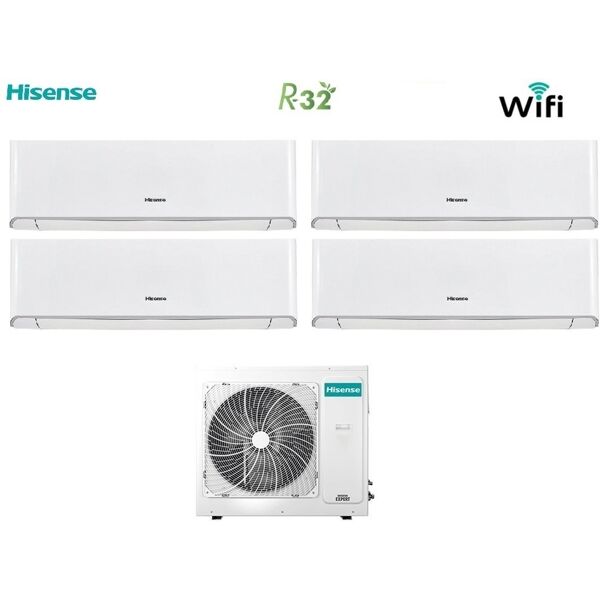 climatizzatore condizionatore hisense quadri split inverter energy r-32 9+9+9+9 con 4amw81u4raa wi-fi 9000+9000+9000+9000