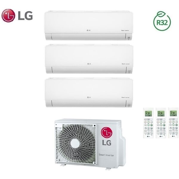 climatizzatore condizionatore lg trial split inverter deluxe r-32 7000+9000+9000 con mu3r19 7+9+9 wi-fi - new