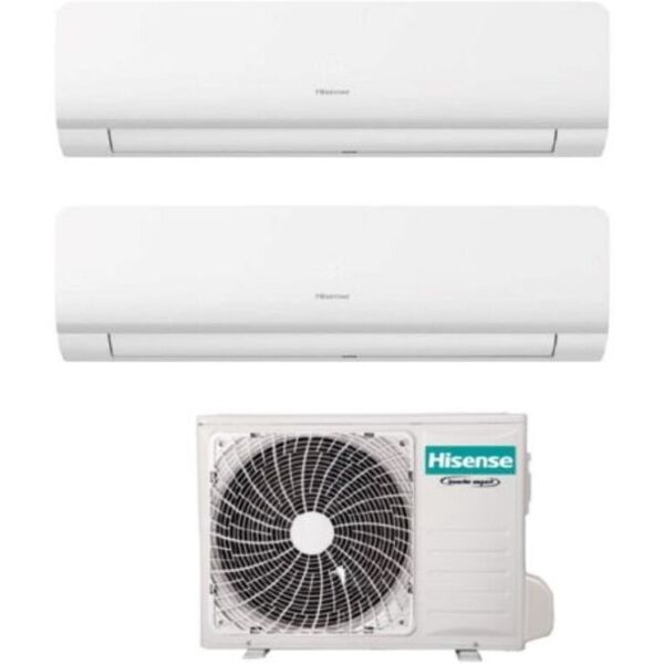 climatizzatore condizionatore hisense dual split inverter serie hi-comfort 9+18 con 3amw62u4rfa r-32 wi-fi integrato 9000+18000 – novità