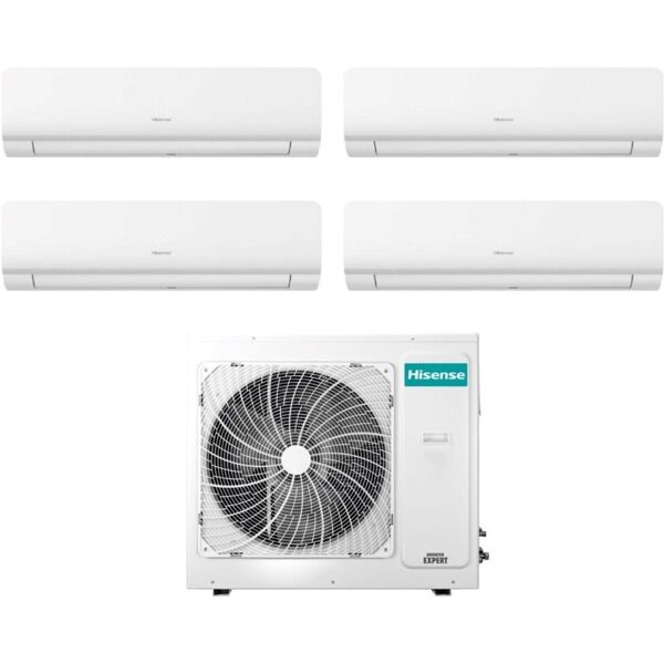 climatizzatore condizionatore hisense quadri split inverter serie new energy 9+9+12+12 con 4amw105u4raa r-32 wi-fi integrato 9000+9000+12000+12000 - novità