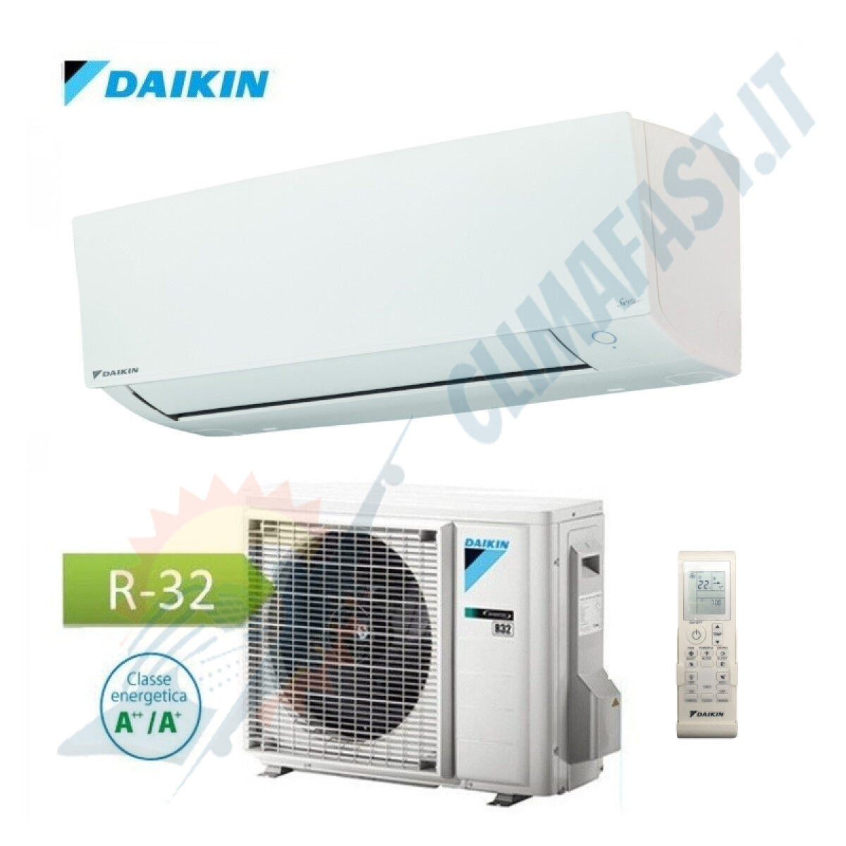 climatizzatore condizionatore daikin inverter siesta new classic ftxc25b da 9000 btu con gas r32 in a++ wi fi ready new