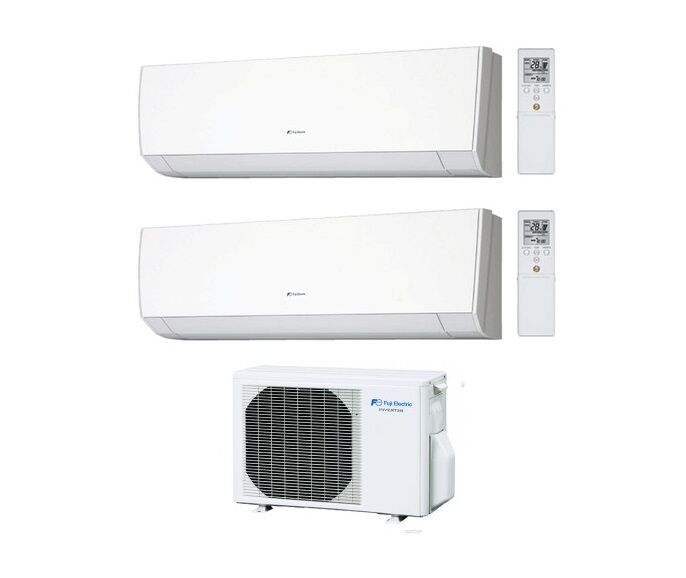 climatizzatore condizionatore dual split a parete fuji inverter serie lm 9000+9000 con rog14l