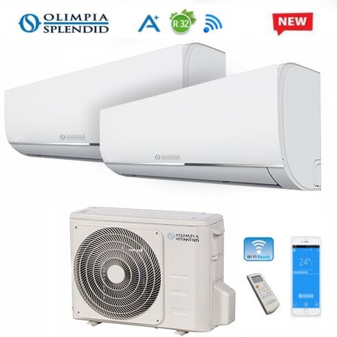 climatizzatore condizionatore dual split olimpia splendid nexya s4 e inverter 12000+12000 con os-cemeh21ei wi-fi ready r32 12+12 new