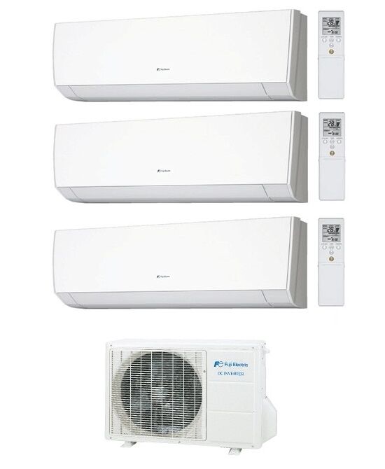 climatizzatore condizionatore trial split a parete fuji inverter serie lm 12000+12000+12000 con rog24l