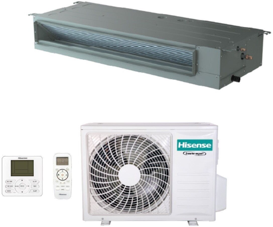 condizionatore climatizzatore hisense inverter canalizzato monosplit r-32 aud105ux4reh8+auw105u6rn8 36000 btu