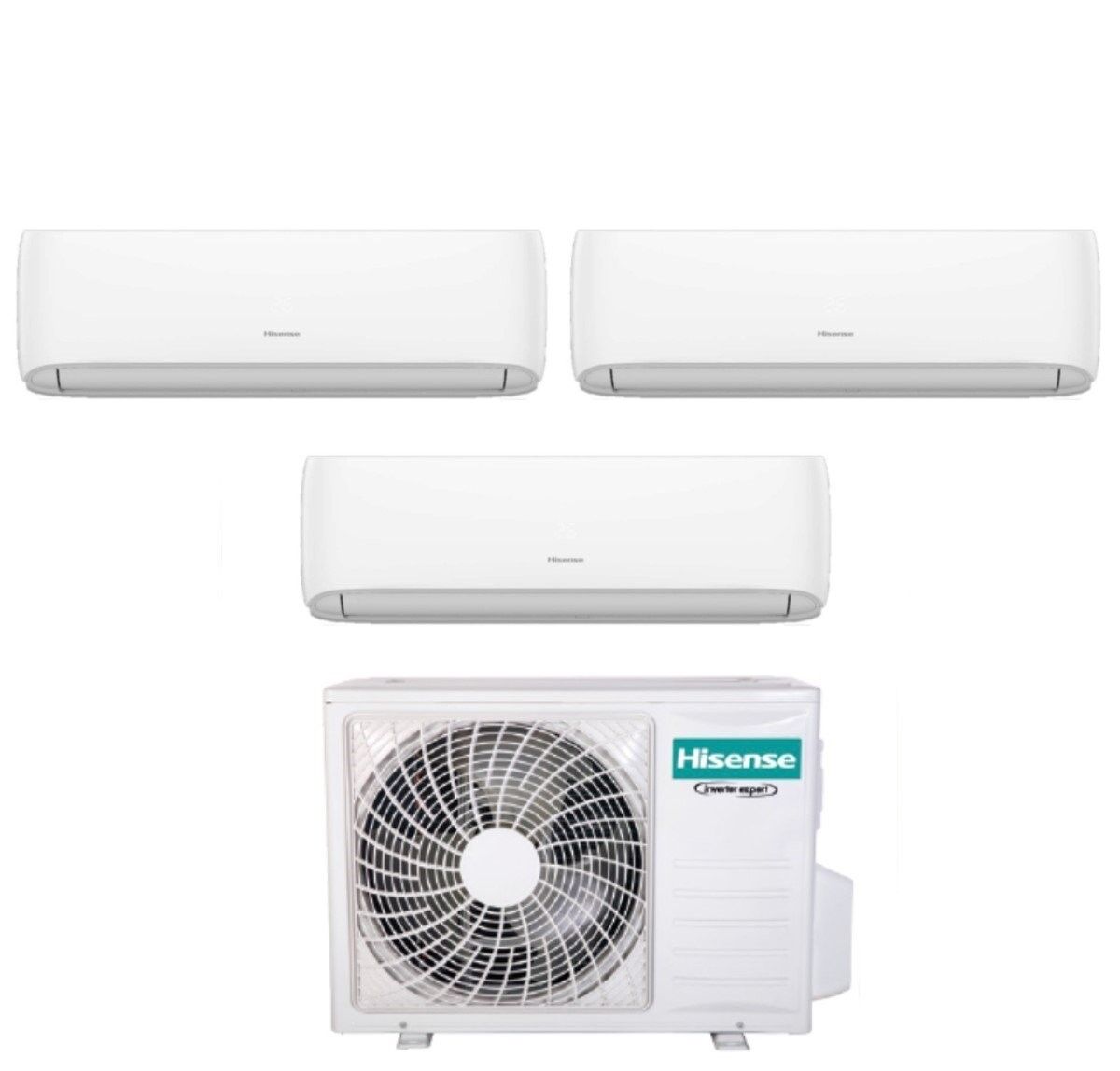 climatizzatore condizionatore hisense trial split inverter serie hi-comfort 12+12+12 con 3amw72u4rfa r-32 wi-fi integrato 12000+12000+12000 – novità