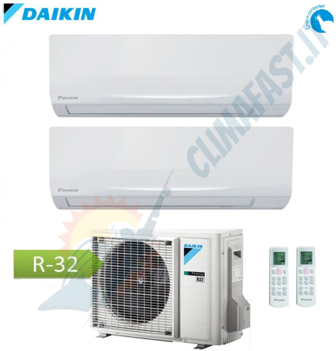 Climatizzatore condizionatore daikin dual split inverter eco plus siesta r-32 12000+12000 con 2amxf50a a++ wi-fi optional