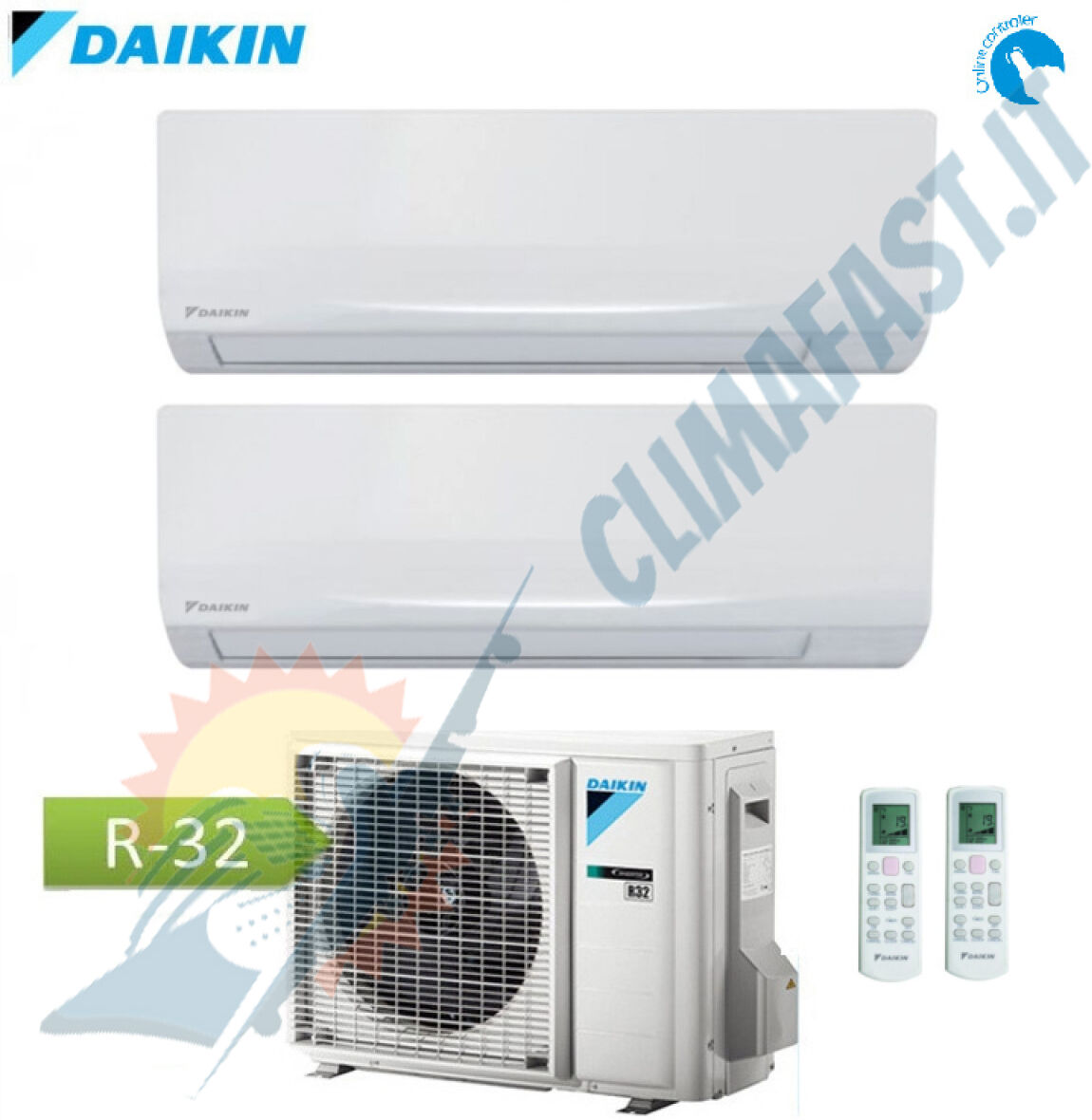 Climatizzatore condizionatore daikin dual split inverter sensira r-32 9000+9000 con 2amxf40a a++ wi-fi optional - new