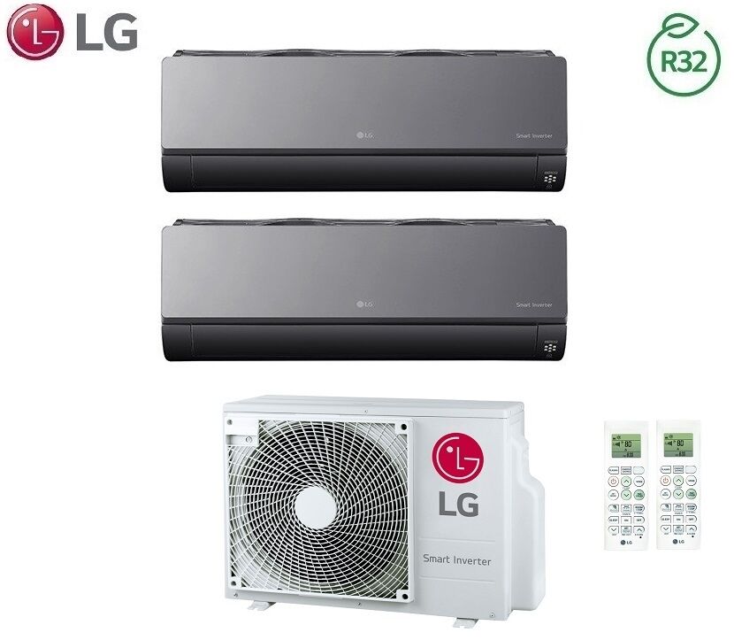 Climatizzatore Condizionatore LG Dual Split Inverter ArtCool R-32 7000+7000 con MU2R15 7+7 Wi-Fi - NEW 2018
