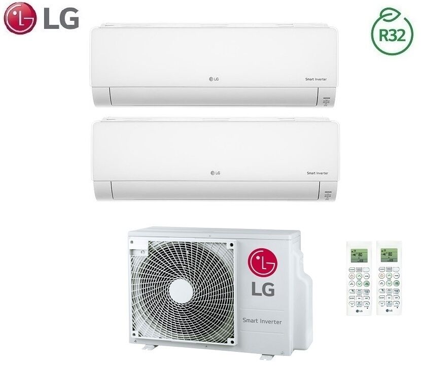 Climatizzatore Condizionatore LG Dual Split Inverter Deluxe R-32 7000+12000 con MU2R15 7+12 Wi-Fi - NEW 2018