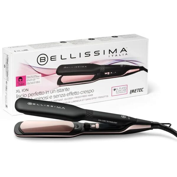 imetec bellissima xl ion piastra per capelli caldo nero-rosa 67w 1.8mt