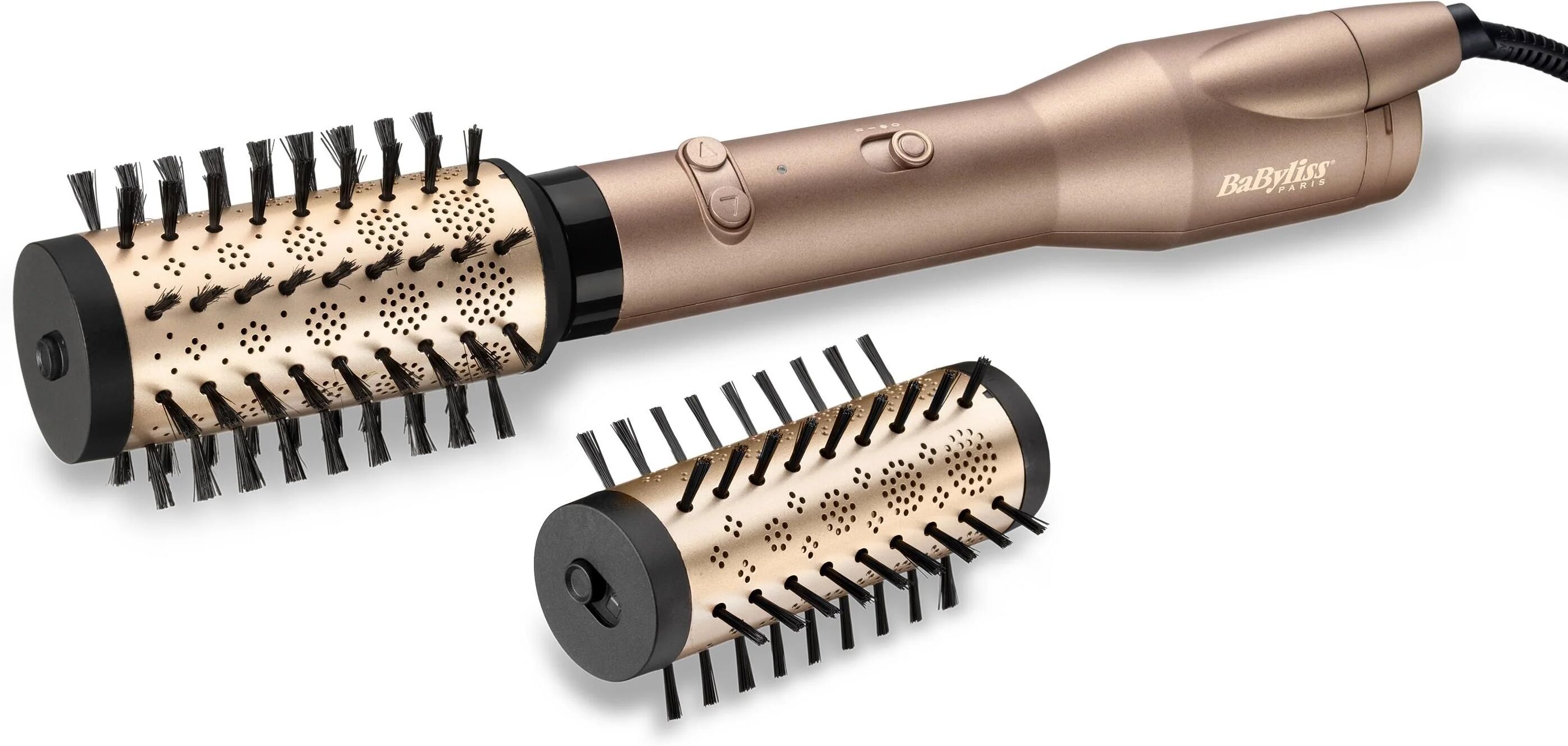 babyliss as952e spazzola rotante con digital sensor 2 accessori ionica 650w champagne