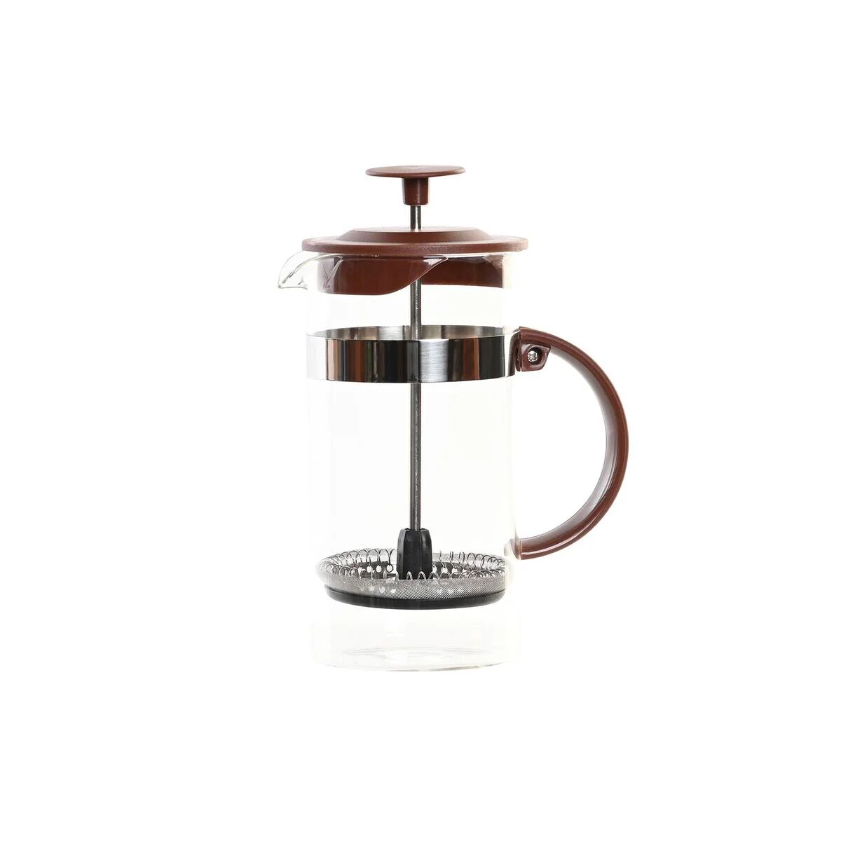 Caffettiera a Stantuffo DKD Home Decor Marrone Trasparente Acciaio inossidabile Vetro Borosilicato 350 ml 16 x 9 x 18,5 cm