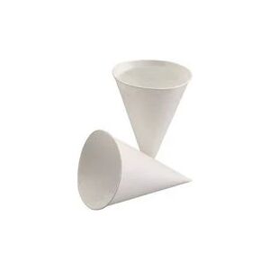 PAPSTAR Spitzbecher, aus Zuckerrohrpapier, weiß, 120 ml Durchmesser: 75 mm, Höhe: 105 mm - 1 Stück (88618)