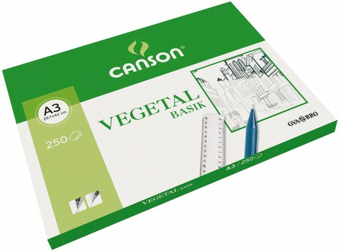 Carta vegetale Canson Basik 250 Fogli 90 g/m² 29,7 x 42 cm