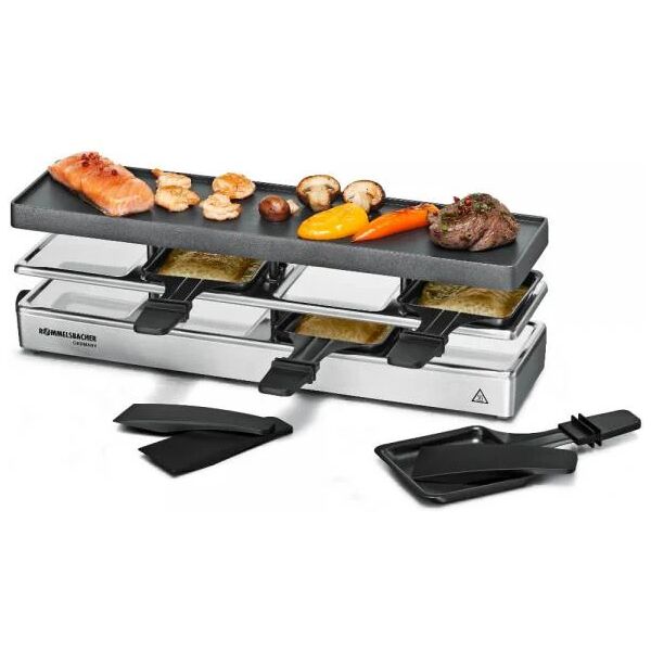 rommelsbacher rc 800 griglia per raclette 4 persona(e) nero, argento 795 w