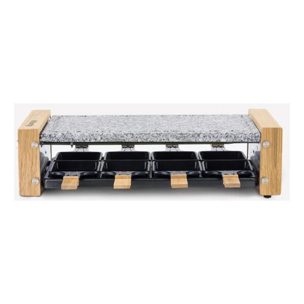 apparecchio per raclette/grill hkoenig - 8 persone - design in legno - superficie di cottura 38x19,5 cm - potenza 1200 w