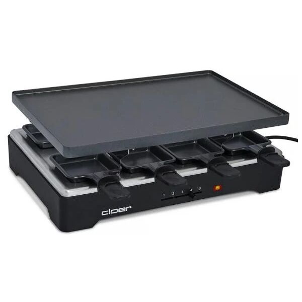 cloer 6446 griglia per raclette 8 persona(e) nero 1200 w