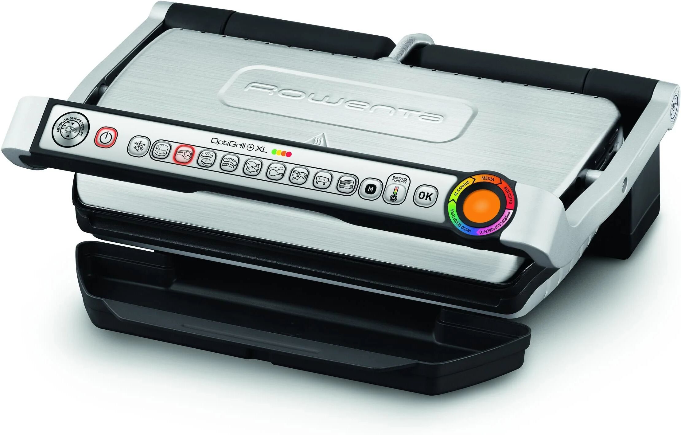 rowenta gr722d optigrill+ xl bistecchiera intelligente con 9 programmi di cottura automatici