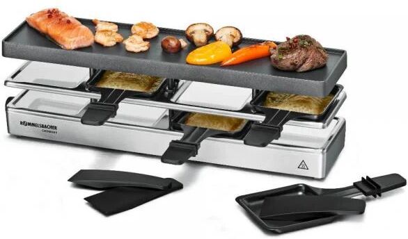 rommelsbacher rc 800 griglia per raclette 4 persona(e) nero, argento 795 w