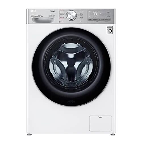 lg f2dv9s8h2e lavasciuga slim 8,5 / 5kg, 1200 giri, serie v9, lavatrice e asciugatrice con wi-fi, ai dd, turbowash360, lavaggio a vapore, allergy care, motore inverter direct drive, bianca