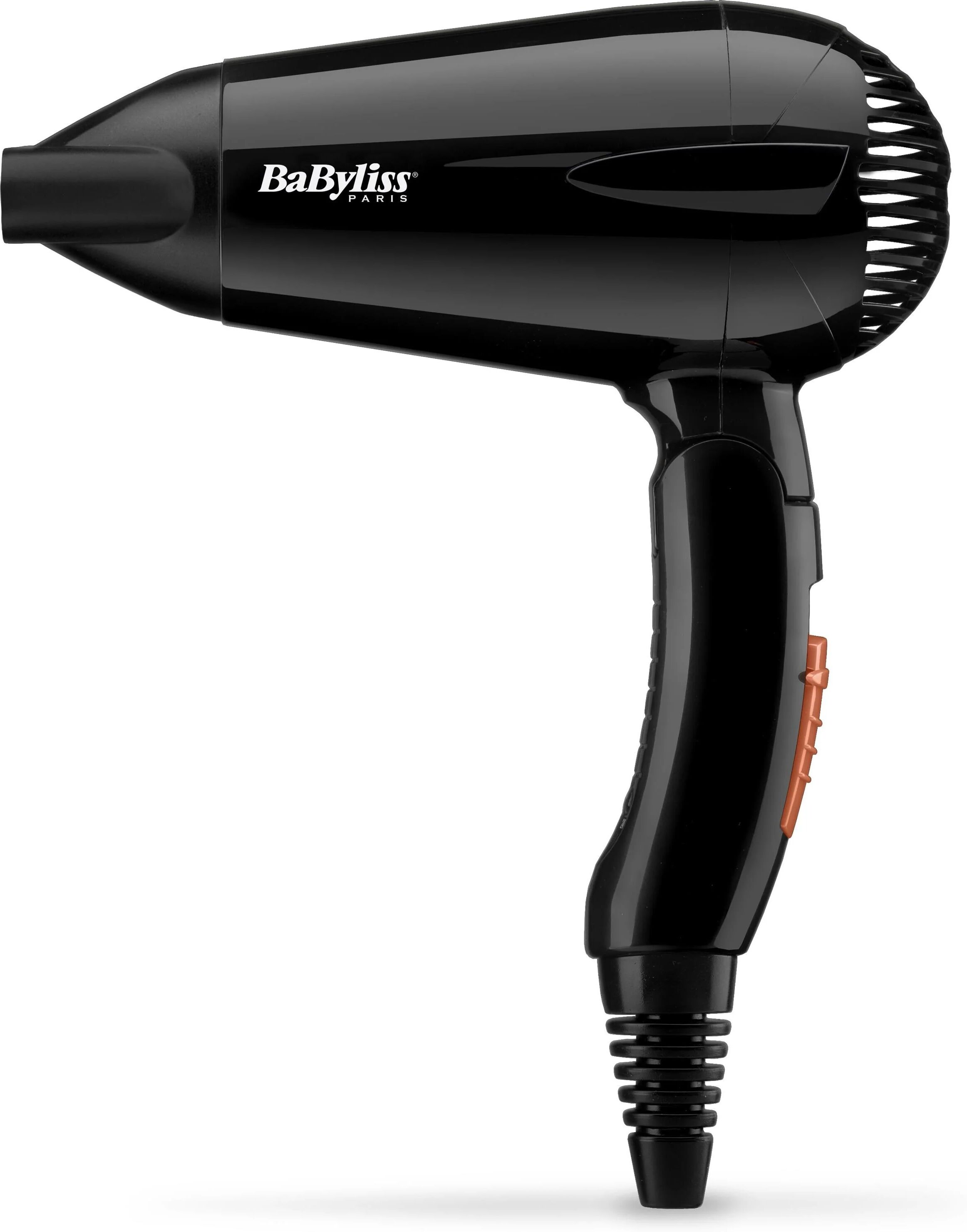 babyliss 5344e asciugacapelli da viaggio 2000w leggero e compatto con manico pieghevole doppio voltaggio nero