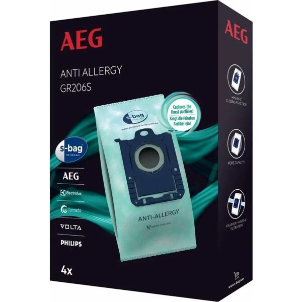 sacchetto di ricambio per aspirapolvere aeg gr206s 4 uds