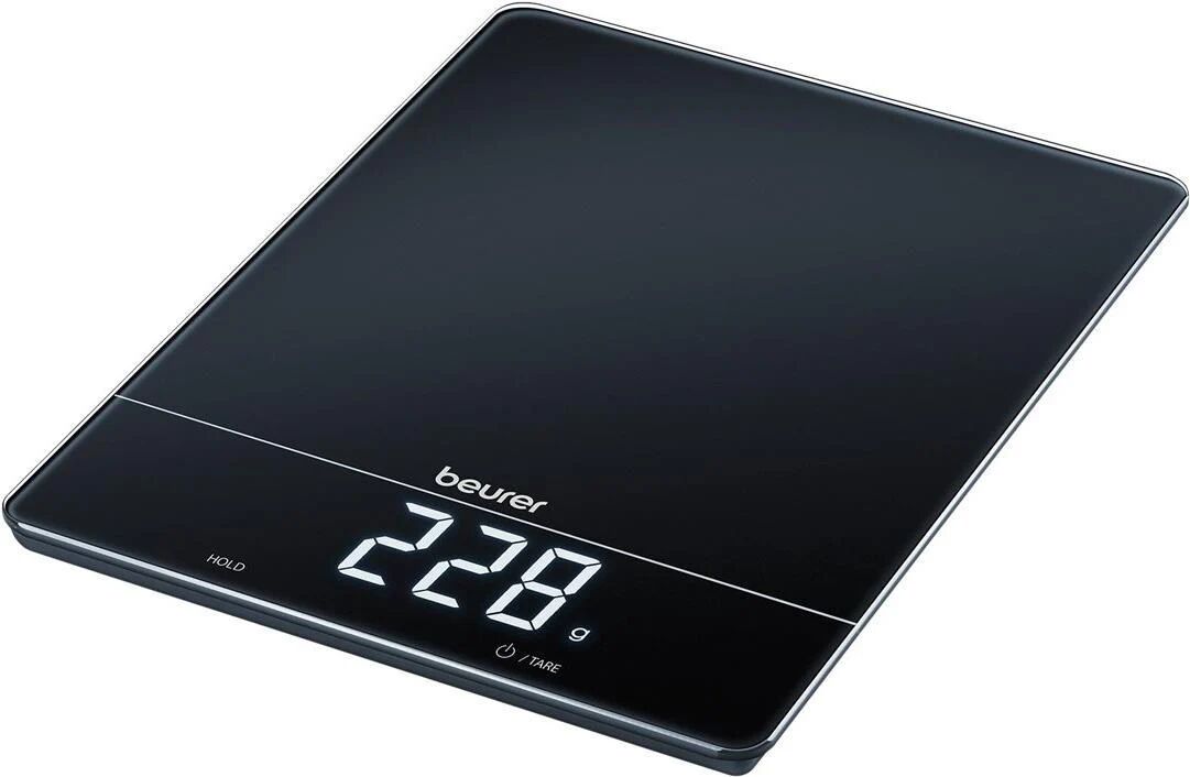 Beurer KS 34 Küchenwaage, für präzises Wiegen bis 15 kg, mit Tara-Zuwiegefunktion und Magic LED-Display, schwarz (70311)