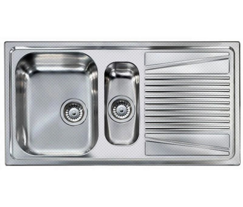 Elleci Lavello Inox River 475 100x50 2 Vasche Con Gocciolatoio Sx Antigraffio Sacco