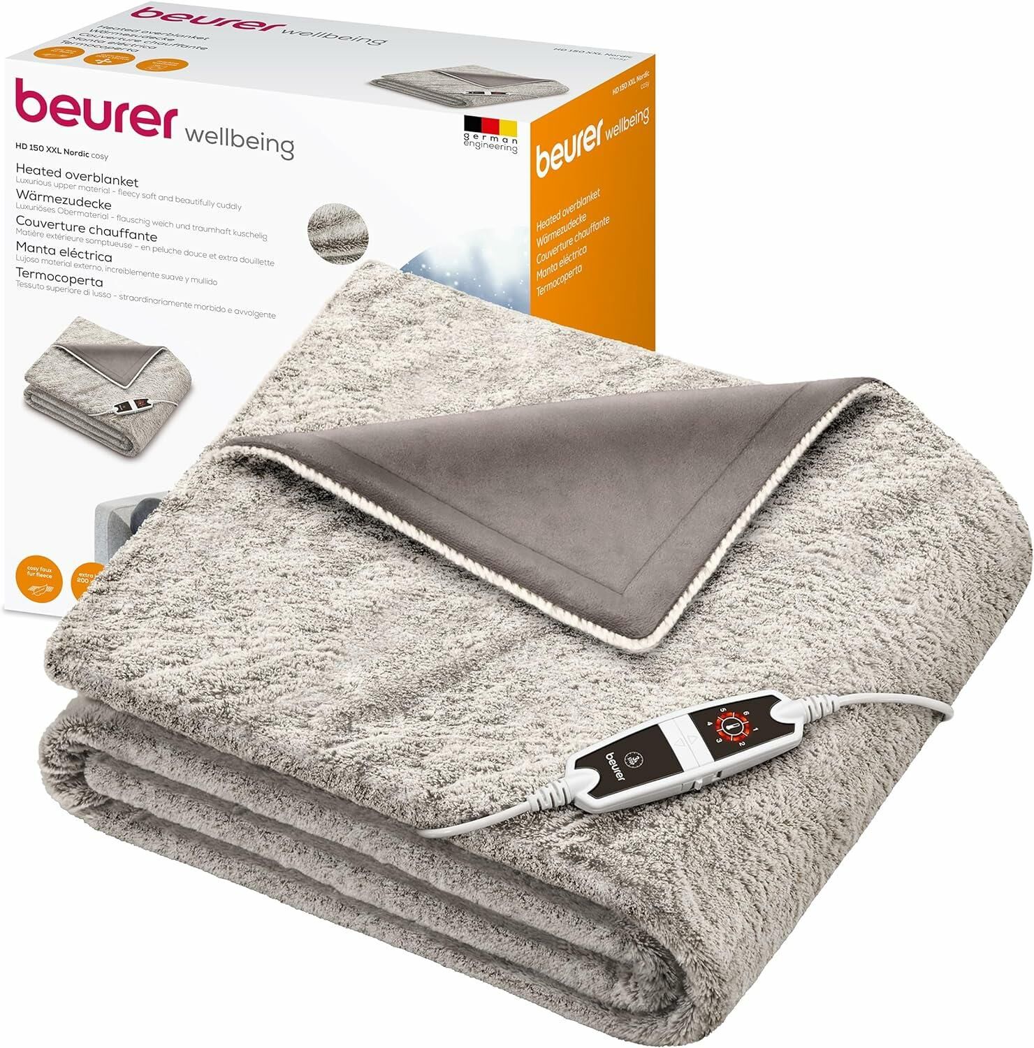 Beurer Hd 150 Xxl Nordic Coperta Elettrica In Morbido Micropile 200x150cm