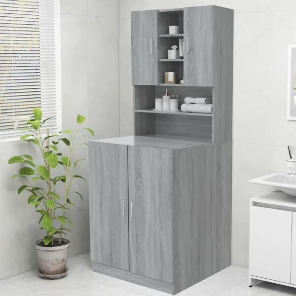 vidaxl mobile per lavatrice grigio sonoma 70,5x25,5x90 cm