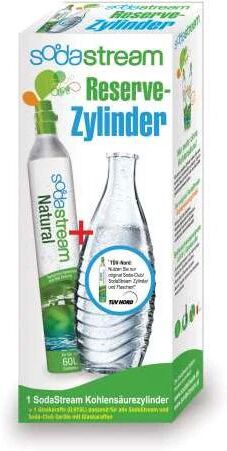 SodaStream 1100065490 Bottiglia di carbonatazione + caricatore di carbonatazione Accessorio e ricarica per gasatore