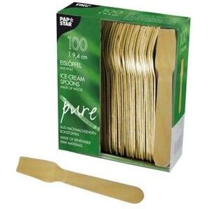 Papstar 10625 cucchiaio monouso Cucchiaio per gelato usa e getta Legno Naturale 100 pz