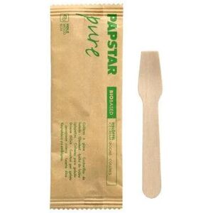 Papstar 88451 cucchiaio monouso Cucchiaio per gelato usa e getta Legno Naturale 50 pz