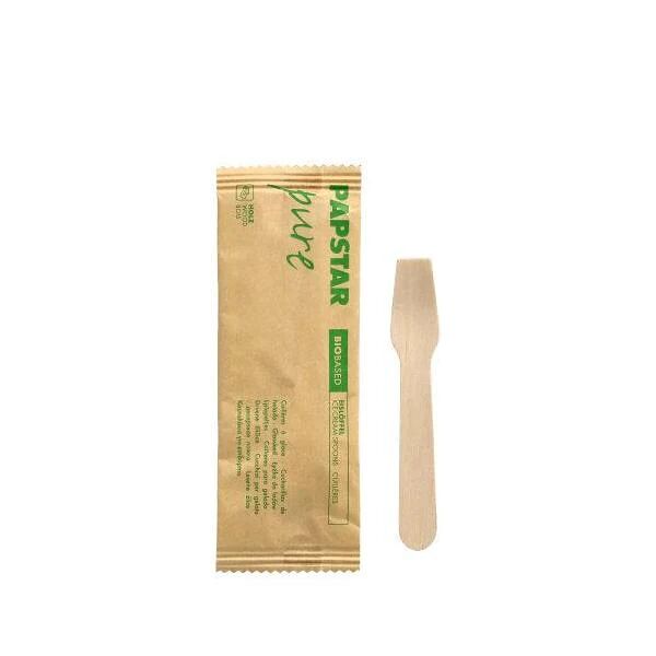 papstar 88451 cucchiaio monouso cucchiaio per gelato usa e getta legno naturale 50 pz