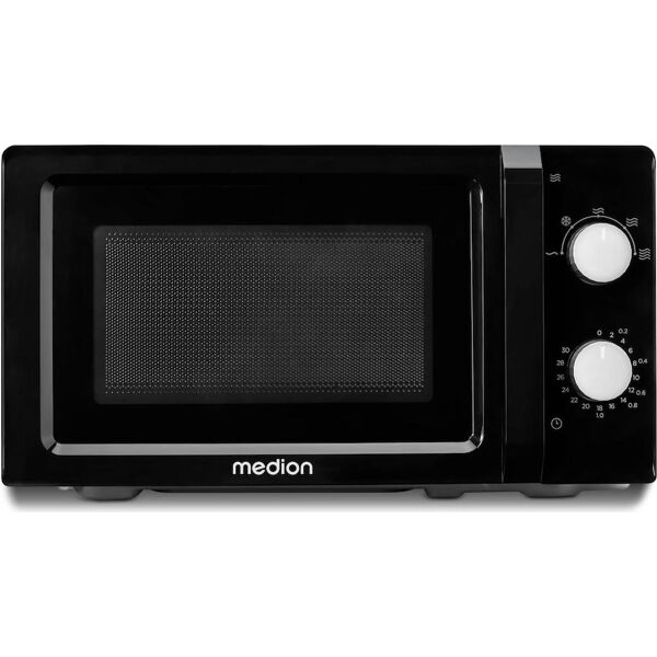 medion md 11475 mikrowelle schwarz/weiß 20l - • 700 watt leistung - 20l garraumvolumen • 30 minuten timer - innenbeleuchtung • auftaufunktion • drehteller (spülmaschinengeeignet) (50073790)