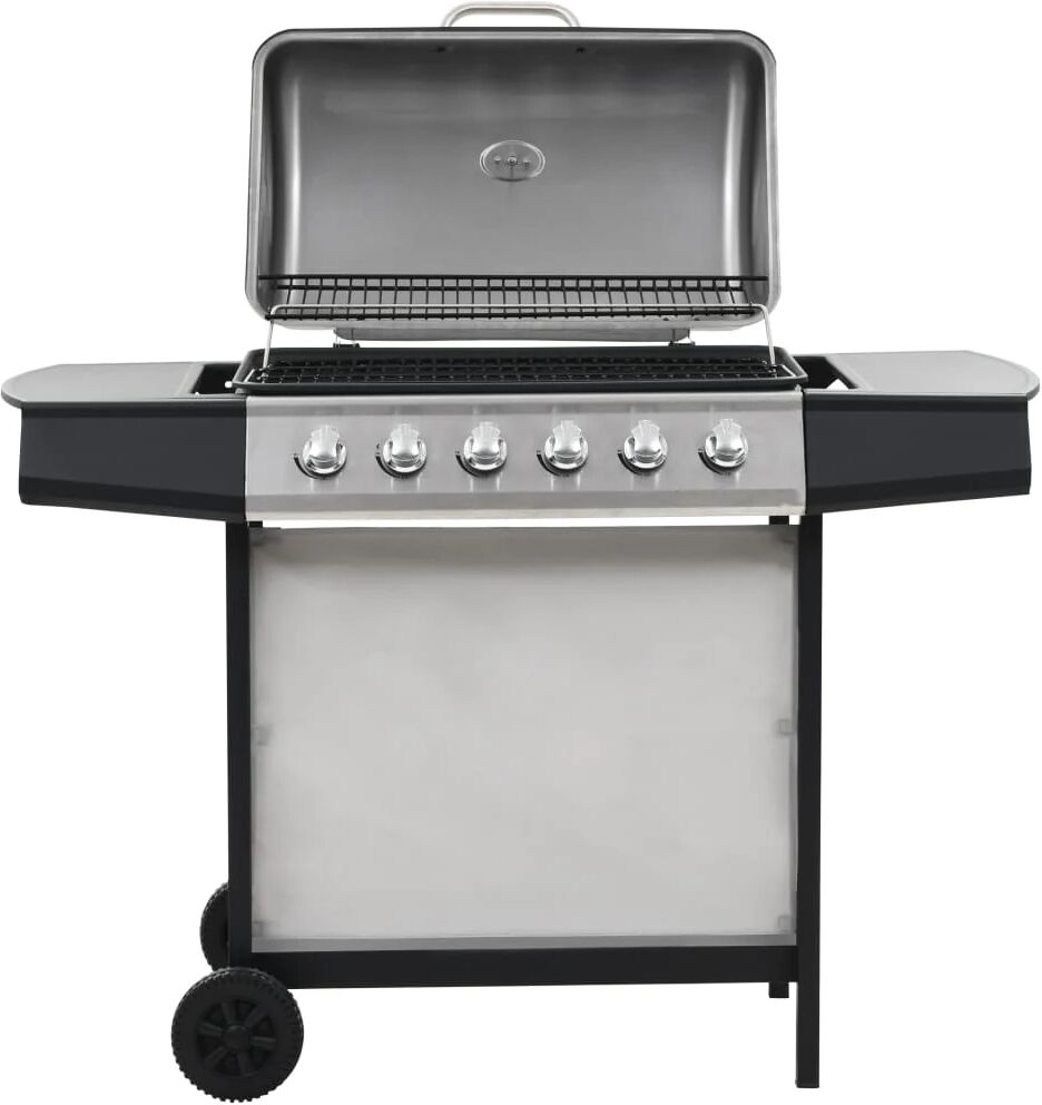 vidaxl barbecue griglia a gas 6 fornelli acciaio inossidabile argento