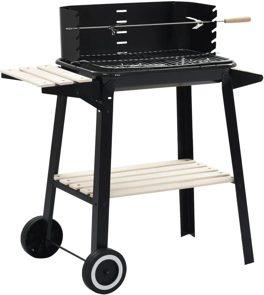 vidaxl barbecue mobile a carbonella con ruote