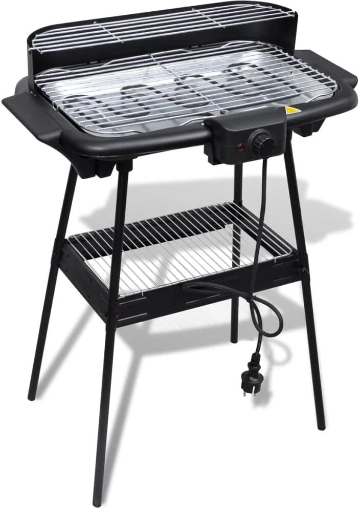 vidaxl barbecue elettrico rettangolare da giardino con grill e supporto