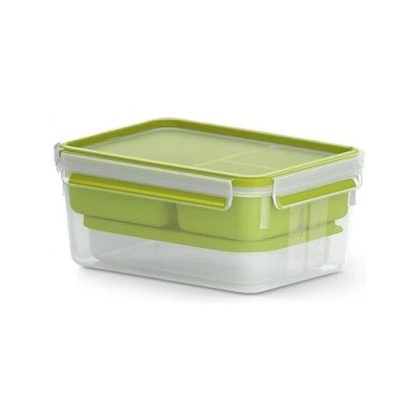 emsa n1071600 contenitore portapranzo contenitore per il pranzo verde, trasparente 2,3 l 1 pezzo(i)